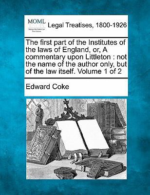 The first part of the Institutes of the laws of... 124000429X Book Cover