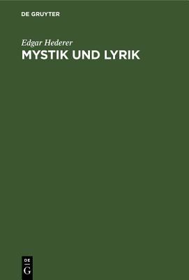 Mystik Und Lyrik [German] 3486772813 Book Cover