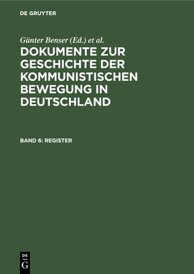 Register (German Edition) [German] 3598111231 Book Cover