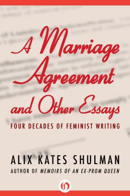 A Marriage Agreement and Other Essays 1480480339 Book Cover