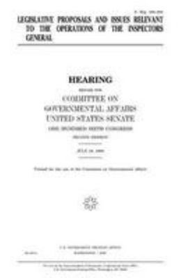 Legislative proposals and issues relevant to th... 1983540412 Book Cover