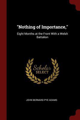 Nothing of Importance,: Eight Months at the Fro... 1375507176 Book Cover