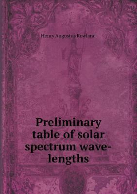 Preliminary table of solar spectrum wave-lengths 5518516533 Book Cover