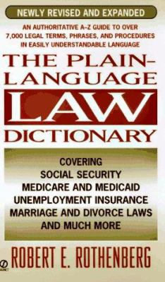 Plain Language Law Dictionary: Revised Edition 0451184084 Book Cover