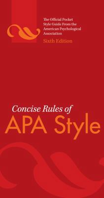 Concise Rules of APA Style B0082M20JM Book Cover