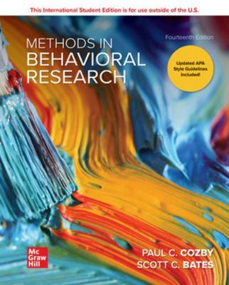 Methods in Behavioral Research 126056598X Book Cover