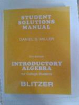 Student Solutions Manual for Introductory Algeb... 0136031463 Book Cover