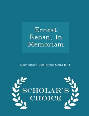 Ernest Renan, in Memoriam - Scholar's Choice Ed... 1296236544 Book Cover