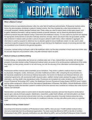 Medical Coding (Speedy Study Guides) 1633834069 Book Cover