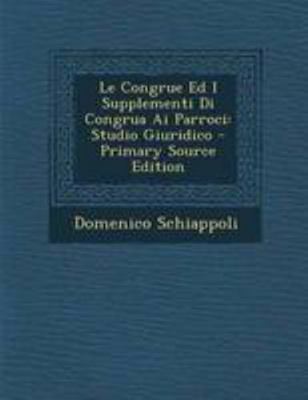 Le Congrue Ed I Supplementi Di Congrua AI Parro... [Italian] 129430822X Book Cover