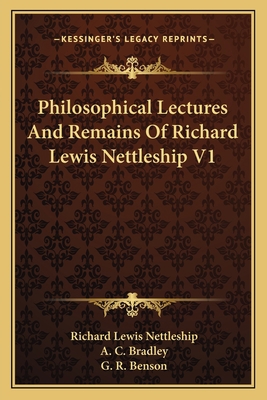 Philosophical Lectures And Remains Of Richard L... 1163119199 Book Cover