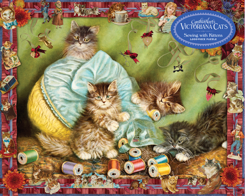 Hardcover Cynthia Hart's Victoriana Cats: Sewing with Kittens 1,000-Piece Puzzle Book