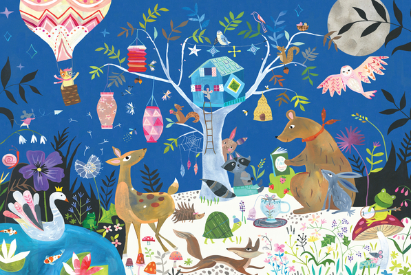 Hardcover Nighttime Forest Kids' Floor Puzzle Book