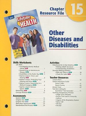 Holt Lifetime Health Chapter 15 Resource File: ... 0030681081 Book Cover