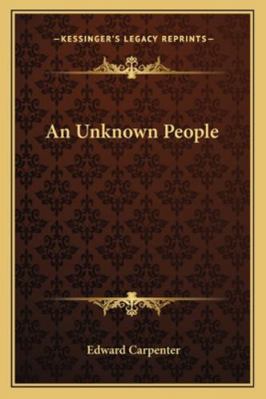 An Unknown People 1162986026 Book Cover