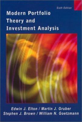 Modern Portfolio Theory and Investment Analysis 0471238546 Book Cover