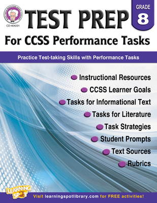 Test Prep for Ccss Performance Tasks, Grade 8 1622235282 Book Cover