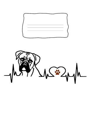 Composition Notebook: Boxer Dog Heartbeat EKG H... 1073084116 Book Cover