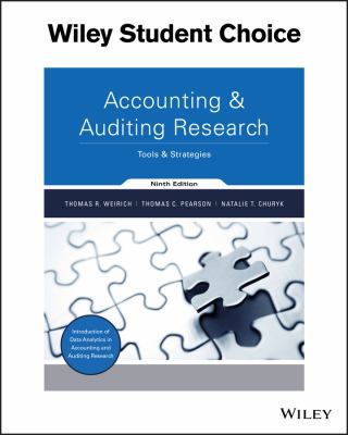 Accounting and Auditing Research : Tools and St... 1119373743 Book Cover