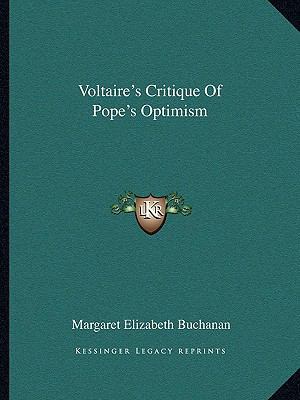 Voltaire's Critique Of Pope's Optimism 1163163201 Book Cover