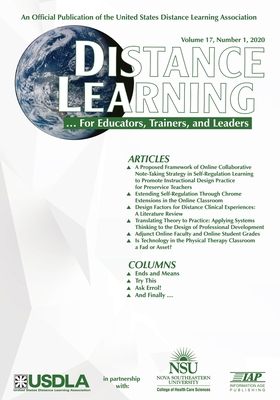 Distance Learning - Volume 17 Issue 1 2020 1648021697 Book Cover