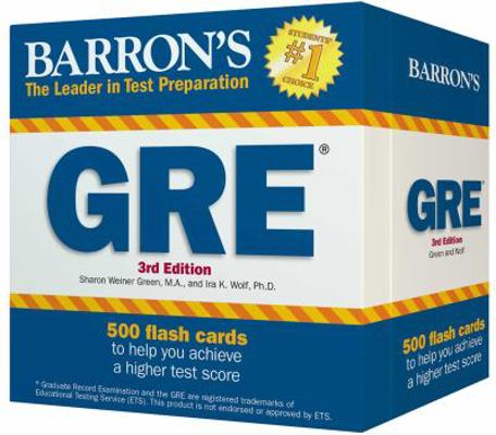 Barron's GRE Flash Cards: 500 Flash Cards to He... 0764167707 Book Cover