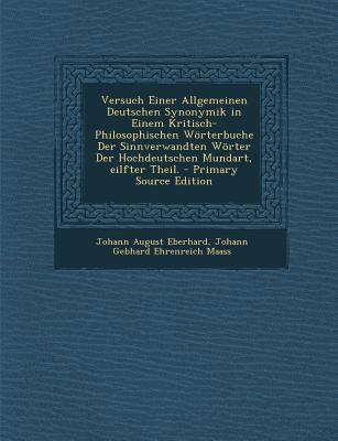 Versuch Einer Allgemeinen Deutschen Synonymik i... [German] 1294148931 Book Cover