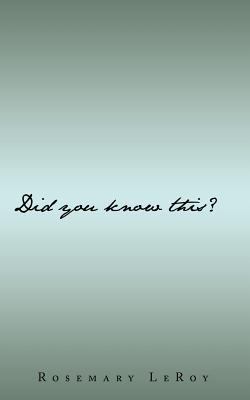 Did you know this? 1463423748 Book Cover
