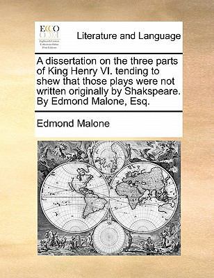 A dissertation on the three parts of King Henry... 1170827500 Book Cover