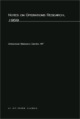 Notes on Operations Research 0262650657 Book Cover