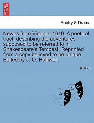 Newes from Virginia. 1610. a Poetical Tract, De... 1241168156 Book Cover