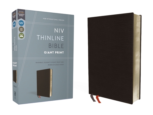 NIV, Thinline Bible, Giant Print, Bonded Leathe... [Large Print] 031044859X Book Cover