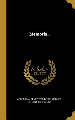 Memoria... [Spanish] 101100786X Book Cover
