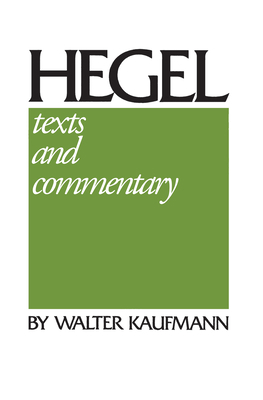 Hegel: Texts and Commentary B005KNOUHG Book Cover