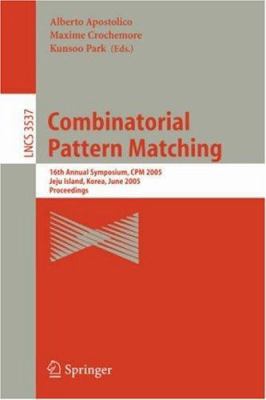 Combinatorial Pattern Matching: 4th Annual Symp... 354056764X Book Cover