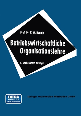Betriebswirtschaftliche Organisationslehre [German] 3663147266 Book Cover