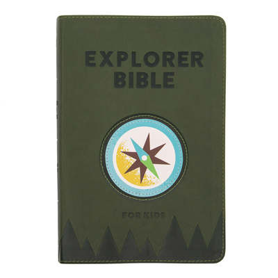 CSB Explorer Bible for Kids, Olive Compass Leat... 1087765684 Book Cover
