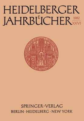Heidelberger Jahrbücher [German] 3540117393 Book Cover