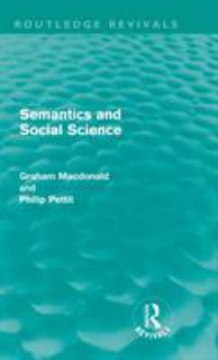 Semantics and Social Science 0415608988 Book Cover