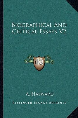 Biographical And Critical Essays V2 1163118613 Book Cover