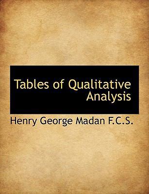 Tables of Qualitative Analysis [Large Print] 111680395X Book Cover