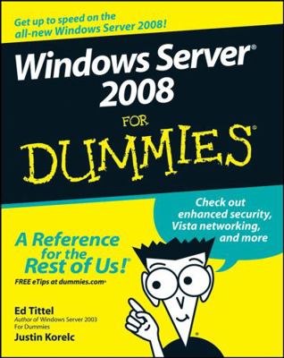 Windows Server 2008 for Dummies 0470180439 Book Cover