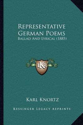 Representative German Poems: Ballad And Lyrical... 1167030176 Book Cover