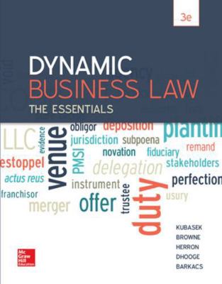 Dynamic Business Law: The Essentials 007802384X Book Cover