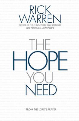 Hardcover The Hope You Need : From the Lord's Prayer Book