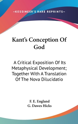 Kant's Conception of God: A Critical Exposition... 1436684528 Book Cover