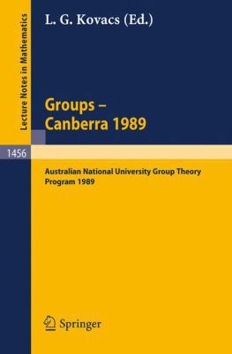 Groups - Canberra 1989: Australian National Uni... 354053475X Book Cover