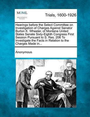 Hearings Before the Select Committee on Investi... 1275107958 Book Cover