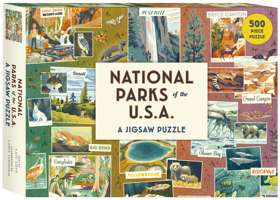 Hardcover National Parks of the USA a Jigsaw Puzzle: 500 Piece Puzzle Book
