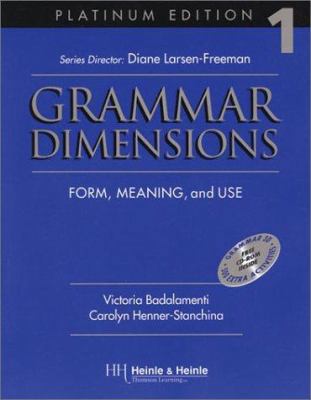 GRAMMAR DIMENSIONS PLATINUM EDITION 1 B01DTF6AEM Book Cover